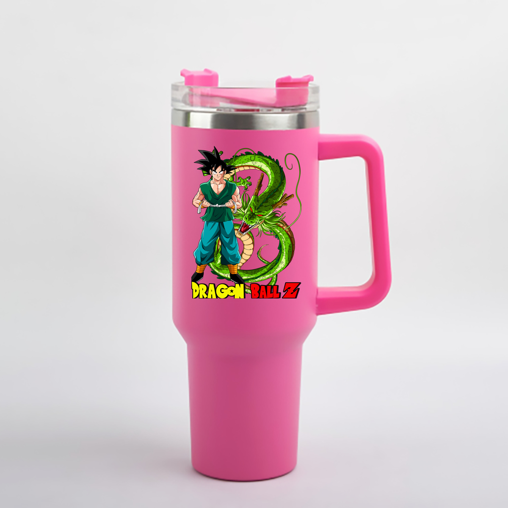 （画像用） ドラゴンボール 孫悟空（そん ごくう）Son Goku カカロット DRAGON BALL Kakarotto 1200mL車用タンブラー - クリスタルステッカー（プラスチックストロー付き）
